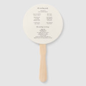 Elegante herfst bloemenaarde tonen bruiloft progra handwaaier (Achterkant)