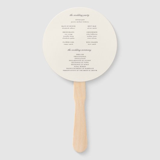 Elegante herfst bloemenaarde tonen bruiloft progra handwaaier (Achterkant)