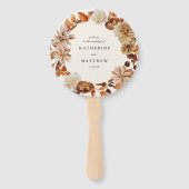 Elegante herfst bloemenaarde tonen bruiloft progra handwaaier (Voorkant)
