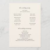 Elegante herfst bloemenaarde tonen bruiloft progra programmakaart (Achterkant)