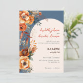 Elegante herfst bloemenboog bruiloft 1 foto kaart (Staand voorkant)