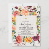 Elegante herfst bloemenbordeaux blush toewijding kaart (Voorkant)