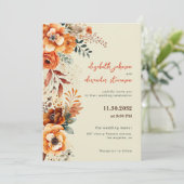 Elegante herfst bloemenbruiloft 1 foto kaart (Staand voorkant)