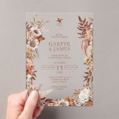 Elegante herfst bloemenbruiloft Lijst Acryl Uitnodigingen (Insitu (Draagbaar))