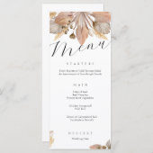 Elegante herfst bloemenbruiloft menu (Voorkant / Achterkant)