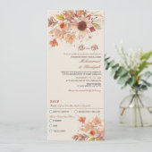 Elegante herfst bloemenbruiloft Moslim Waterverf Kaart (Staand voorkant)