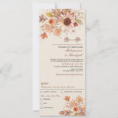 Elegante herfst bloemenbruiloft Moslim Waterverf Kaart (Voorkant)