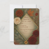 Elegante herfst bloemenbruiloft RSVP kaartje (Voorkant)