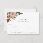 Elegante herfst bloemenbruiloft RSVP Maaltijd keuz (Voorkant)