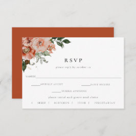 Elegante herfst bloemenbruiloft RSVP Maaltijd keuz
