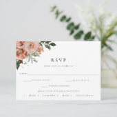 Elegante herfst bloemenbruiloft RSVP Maaltijd keuz (Staand voorkant)