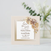 Elegante Herfst Bloemenbruiloft Save the Date (Staand voorkant)