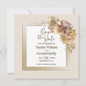 Elegante Herfst Bloemenbruiloft Save the Date (Voorkant)