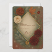 Elegante herfst bloemenbruiloft save the date kaart (Achterkant)