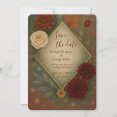Elegante herfst bloemenbruiloft save the date kaart (Voorkant)