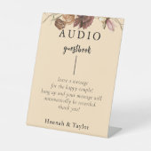 Elegante Herfst Bloemenbruiloft Telefoon Gastenboe Reclamebord Met Voetstuk (Voorkant)