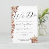 Elegante herfst bloemenbruiloft uitnodiging (Staand voorkant)