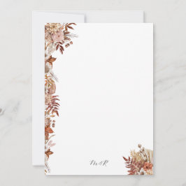 Elegante herfst bloemenbruiloft uitnodiging