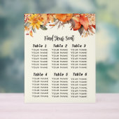 Elegante herfst bloemenbruiloft Vind uw stoel Acryl Bord (Neutraal)