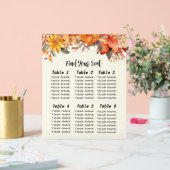 Elegante herfst bloemenbruiloft Vind uw stoel Acryl Bord (Huwelijk)