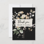 Elegante herfst bloemenbruiloft Waterverf Bedankkaart (Voorkant)
