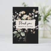Elegante herfst bloemenbruiloft Waterverf Bedankkaart (Staand voorkant)