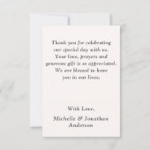 Elegante herfst bloemenbruiloft Waterverf Bedankkaart (Achterkant)