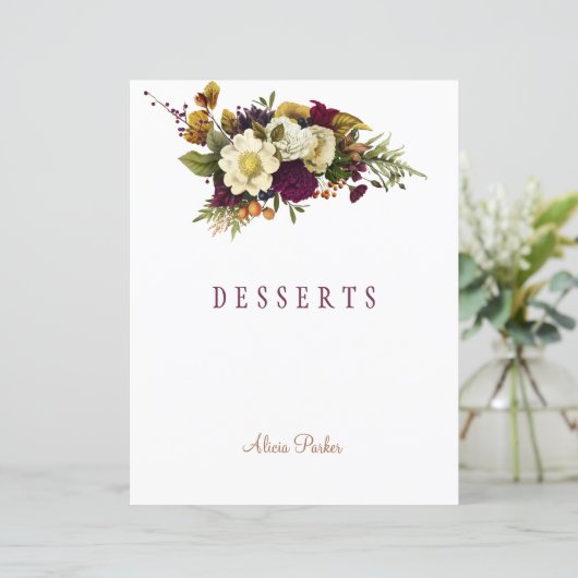 Elegante herfst bloemenchique script kookboek divi (Staand voorkant)