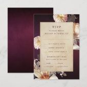 Elegante herfst bloemencrème roest pruim RSVP kaartje (Voorkant / Achterkant)