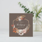 Elegante herfst bloemendankdiner kaart (Staand voorkant)