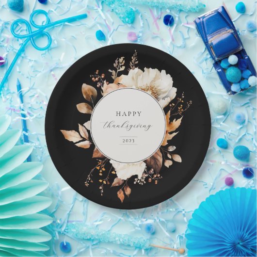 Elegante Herfst bloemenkrans Papieren Bordje (Feest)