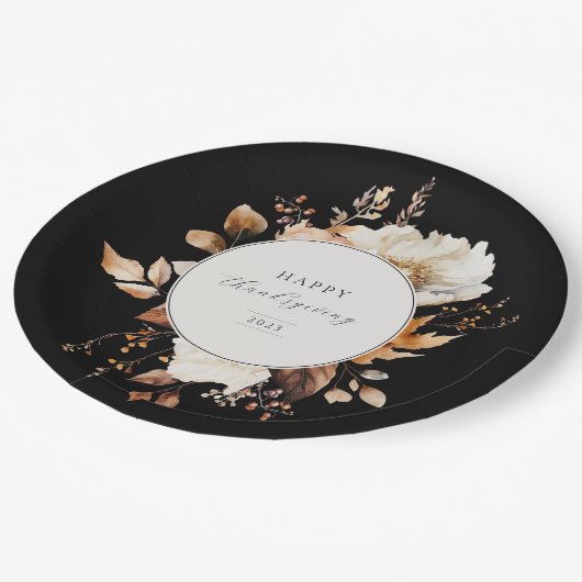 Elegante Herfst bloemenkrans Papieren Bordje (Gekanteld)