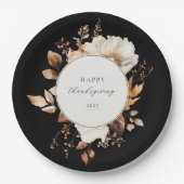 Elegante Herfst bloemenkrans Papieren Bordje (Voorkant)