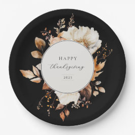 Elegante Herfst bloemenkrans Papieren Bordje