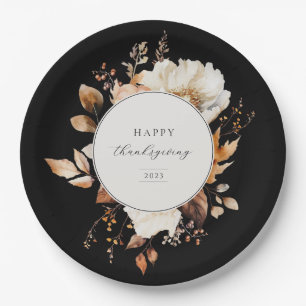 Elegante Herfst bloemenkrans Papieren Bordje