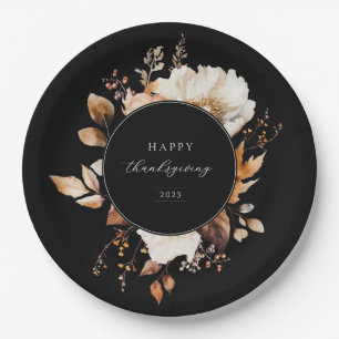 Elegante Herfst bloemenkrans Papieren Bordje