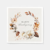Elegante Herfst bloemenkrans Servet (Voorkant)