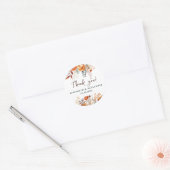 Elegante herfst bloemennamen en trouwdatum ronde sticker (Envelop)