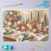 Elegante herfst bloemenpompoen decoupage tissuepapier (Craft)