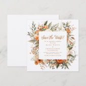 Elegante herfst bloemenreceptie Save the Date (Voorkant / Achterkant)