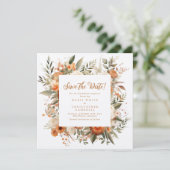 Elegante herfst bloemenreceptie Save the Date (Staand voorkant)