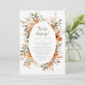 Elegante herfst bloemensalie groene elopement part kaart (Staand voorkant)