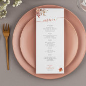 Elegante herfst bloementerracotta bruiloft menu