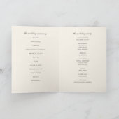 Elegante herfst bloemenzwart bruiloft ceremonie programma (Binnen)