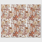 Elegante herfst bloemig inpakpapier (Vlak)