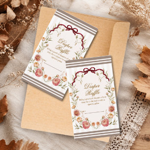 Elegante herfst bloemige babyshowerboeken voor bab informatiekaartje