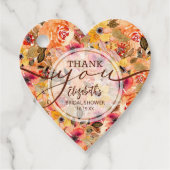 Elegante Herfst Bloemige Bruids Shower Bedankje Bedankjes Labels (Voorkant)