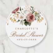 Elegante herfst bloemige bruidsbruiloft favoriet k bedankjes labels (Voorkant)