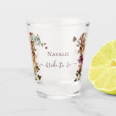 Elegante herfst bloemige bruidsdouche shot glas (Voorkant)