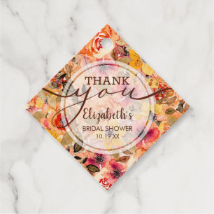 Elegante Herfst Bloemige Bruiloft Dank Je Bedankjes Labels